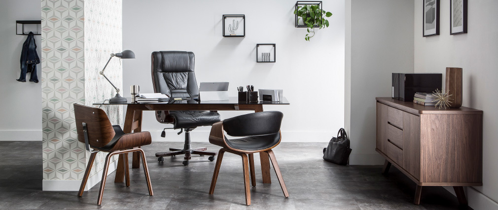 Fauteuil scandinave blanc et bois clair ARAMIS