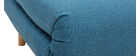 Fauteuil scandinave convertible en tissu bleu canard AMIKO