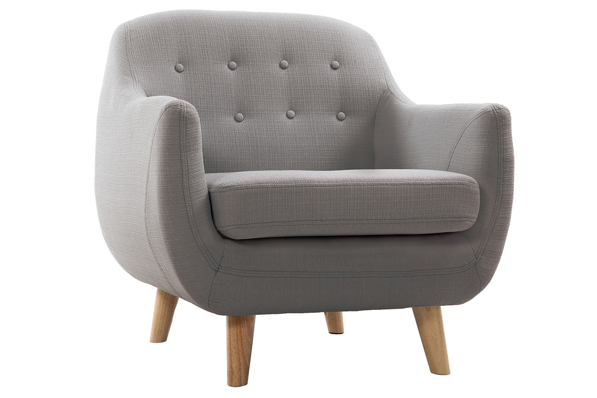 Fauteuil scandinave d�houssable gris clair YNOK