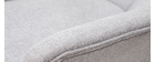 Fauteuil scandinave effet velours texturé gris clair et bois BRODY