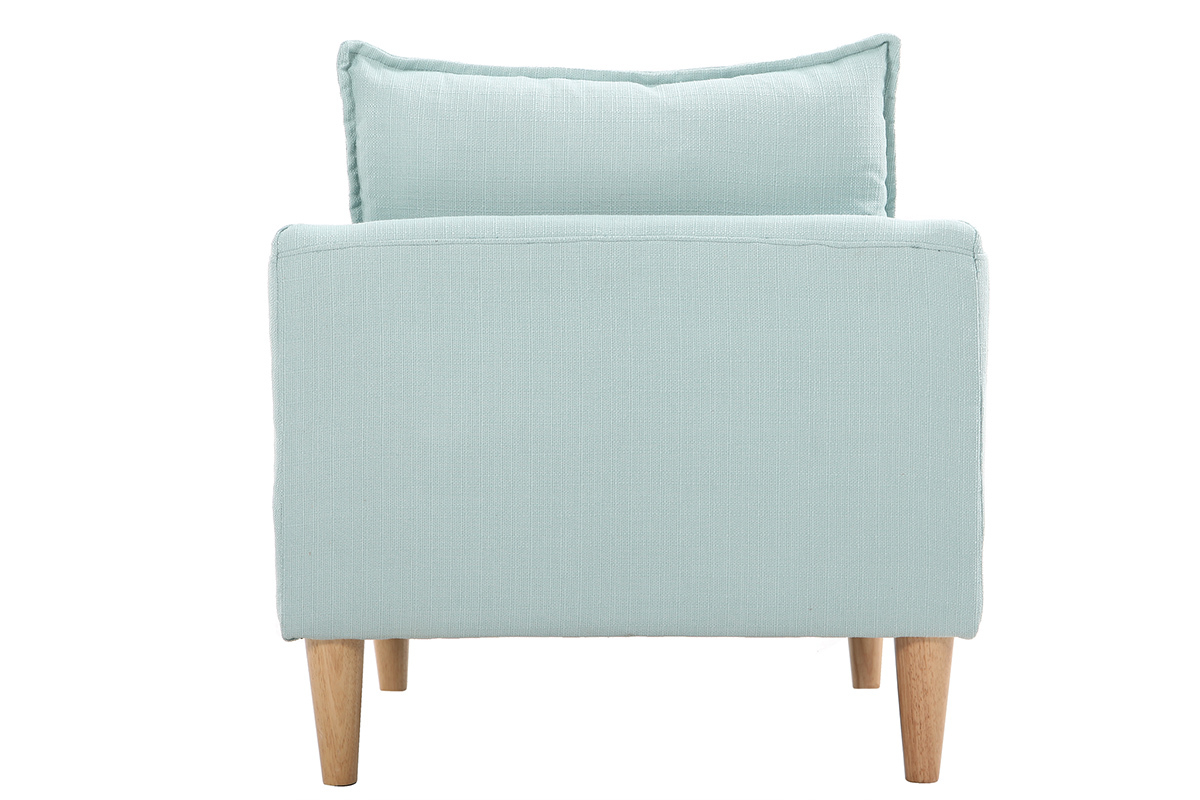 Fauteuil scandinave en tissu menthe � l'eau et bois clair KATE