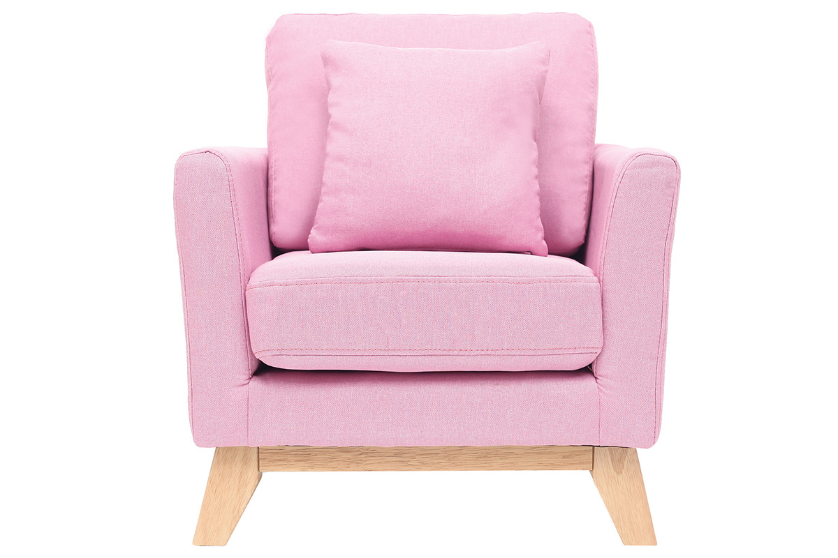 Fauteuil scandinave enfant d�houssable en tissu rose BABY OSLO