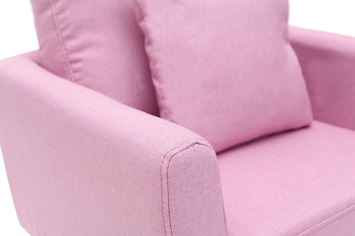 Fauteuil scandinave enfant d�houssable en tissu rose BABY OSLO