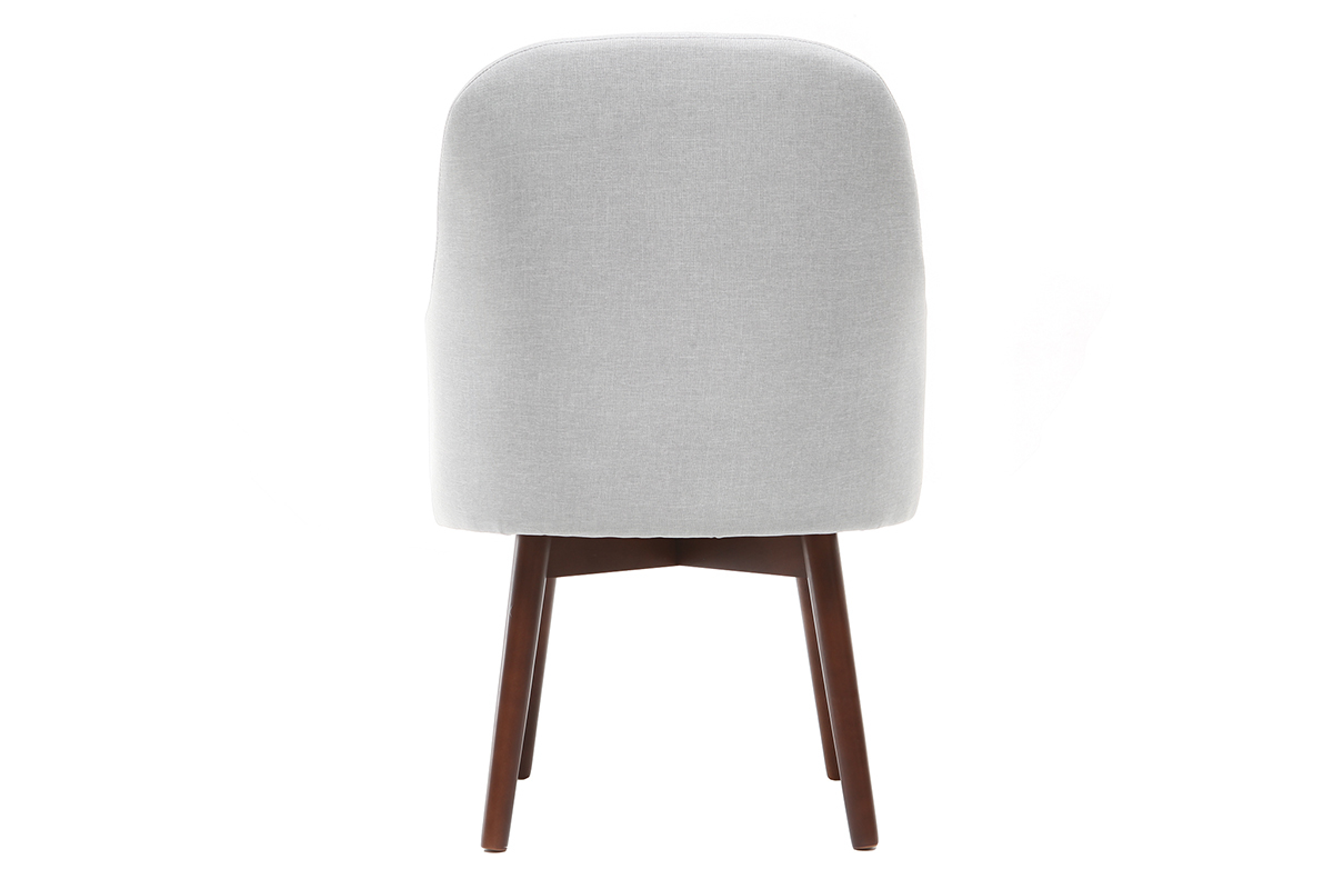 Fauteuil scandinave gris et bois fonc� MONA
