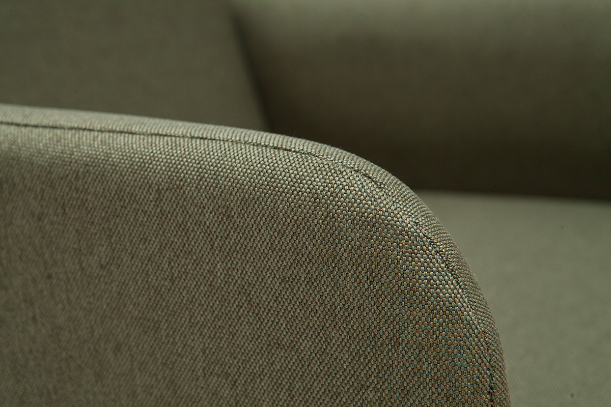 Fauteuil scandinave kaki et bois clair ISKO