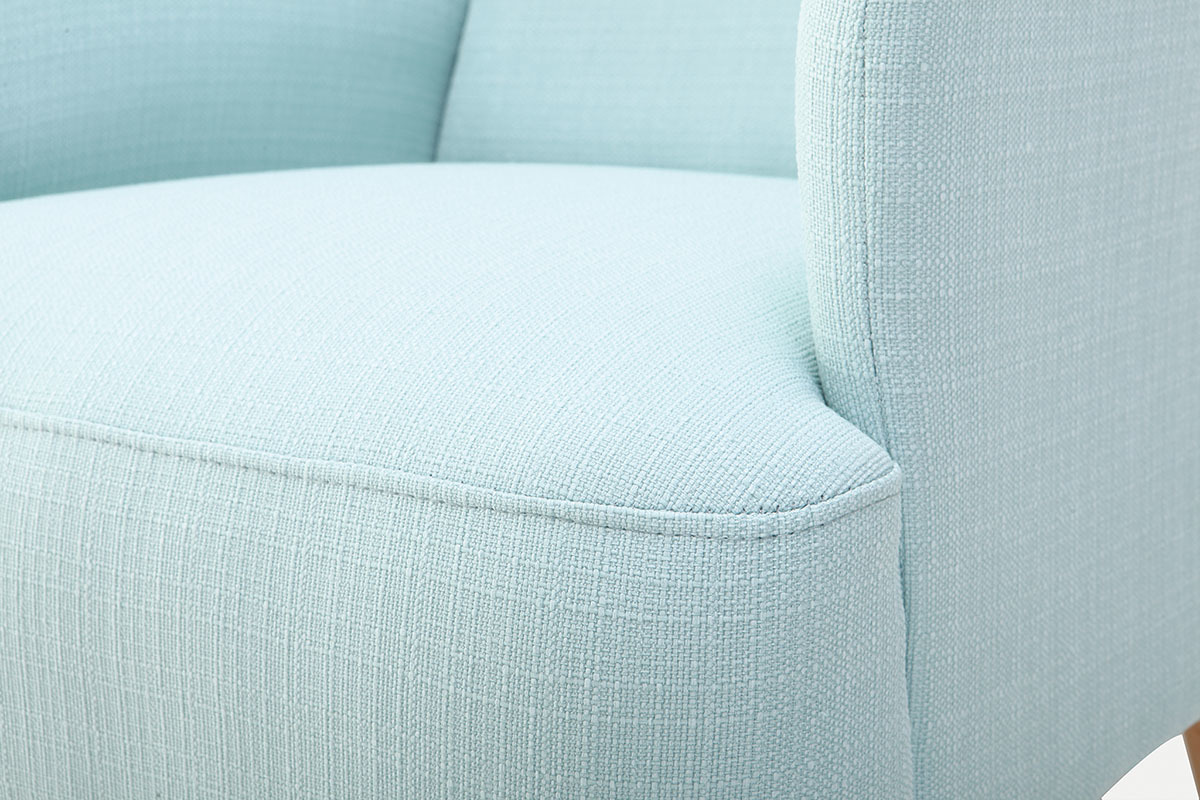 Fauteuil scandinave menthe � l'eau et bois clair ISKO