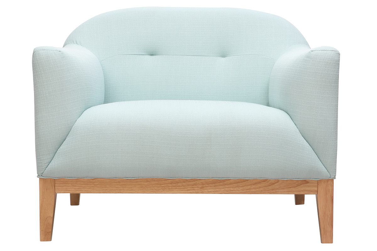 Fauteuil scandinave menthe  l'eau et bois MARY