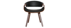 Fauteuil scandinave noir et bois fonc&eacute; ARAMIS