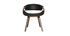Fauteuil scandinave noir et bois fonc&eacute; ARAMIS