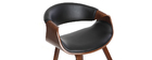 Fauteuil scandinave noir et bois fonc&eacute; ARAMIS