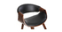 Fauteuil scandinave noir et bois fonc&eacute; ARAMIS