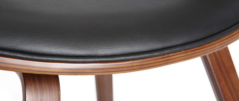 Fauteuil scandinave noir et bois fonc� ARAMIS