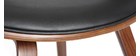 Fauteuil scandinave noir et bois fonc&eacute; ARAMIS