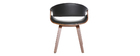 Fauteuil scandinave noir et bois fonc&eacute; ARAMIS