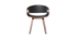 Fauteuil scandinave noir et bois fonc&eacute; ARAMIS