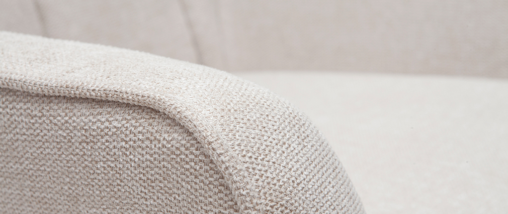 Fauteuil scandinave tissu effet velours texturé beige AVERY