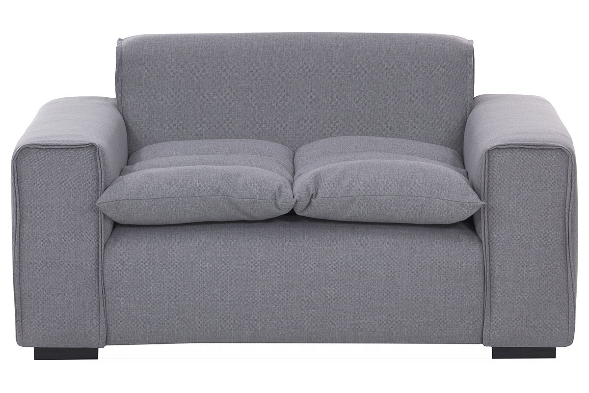 Fauteuil tissu design gris clair MELLOW
