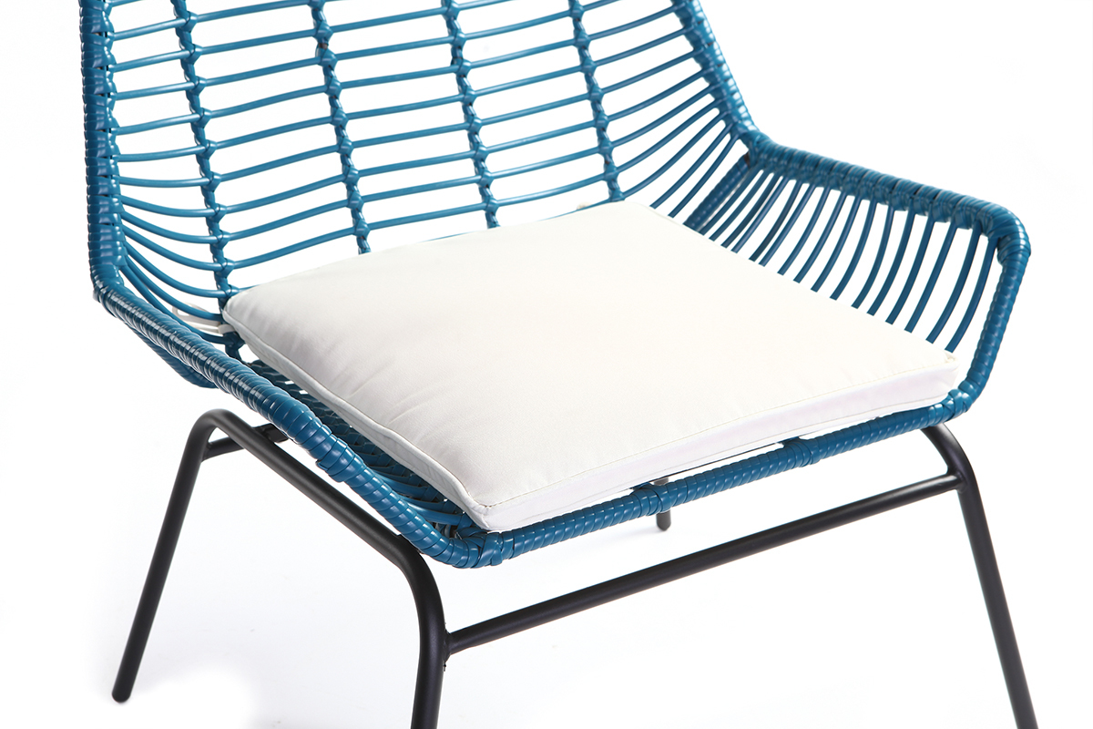 Fauteuils de jardin en fils de r�sine bleu canard (lot de 2) TANGO