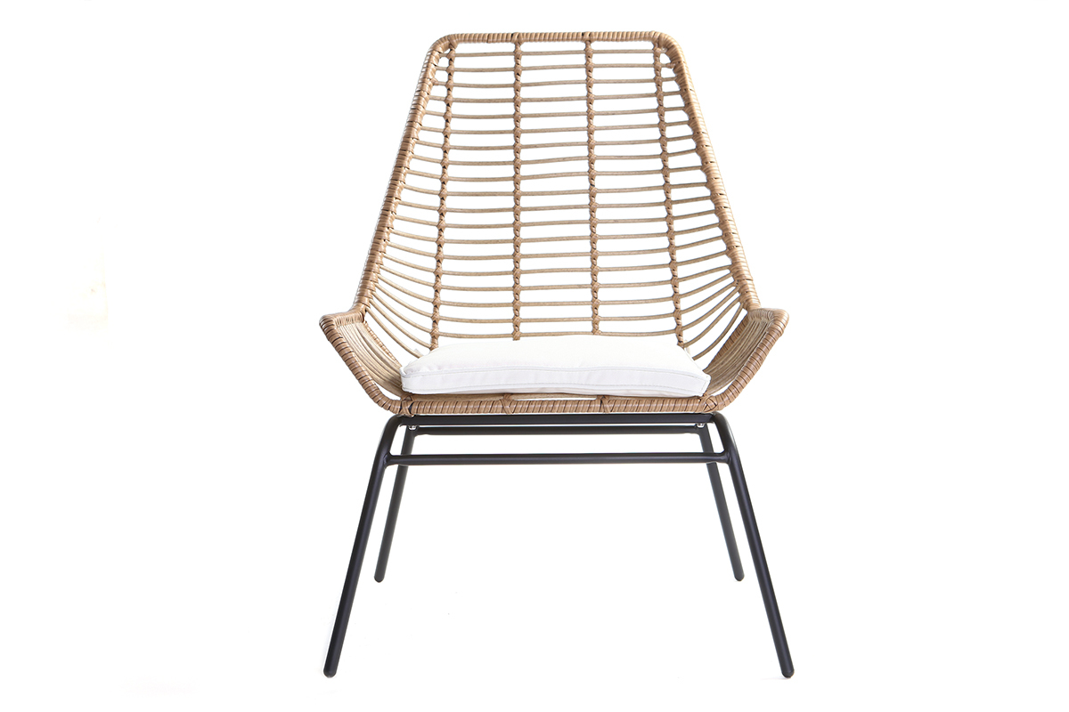 Fauteuils de jardin en fils de rsine faon rotin (lot de 2) TANGO