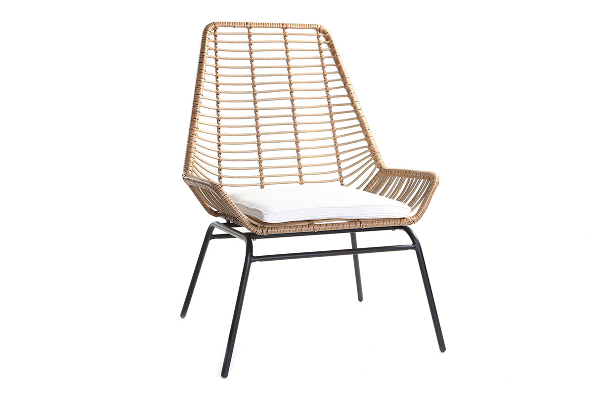 Fauteuils de jardin en fils de rsine faon rotin (lot de 2) TANGO