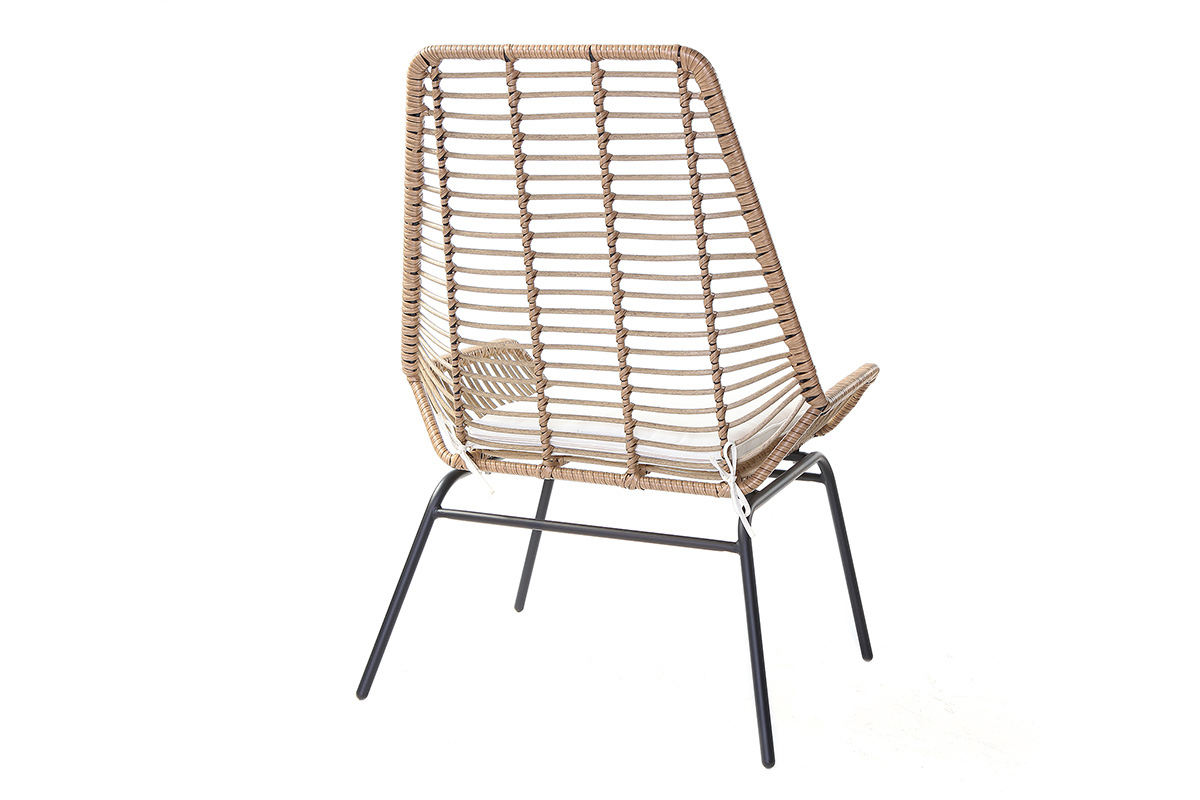 Fauteuils de jardin en fils de rsine faon rotin (lot de 2) TANGO