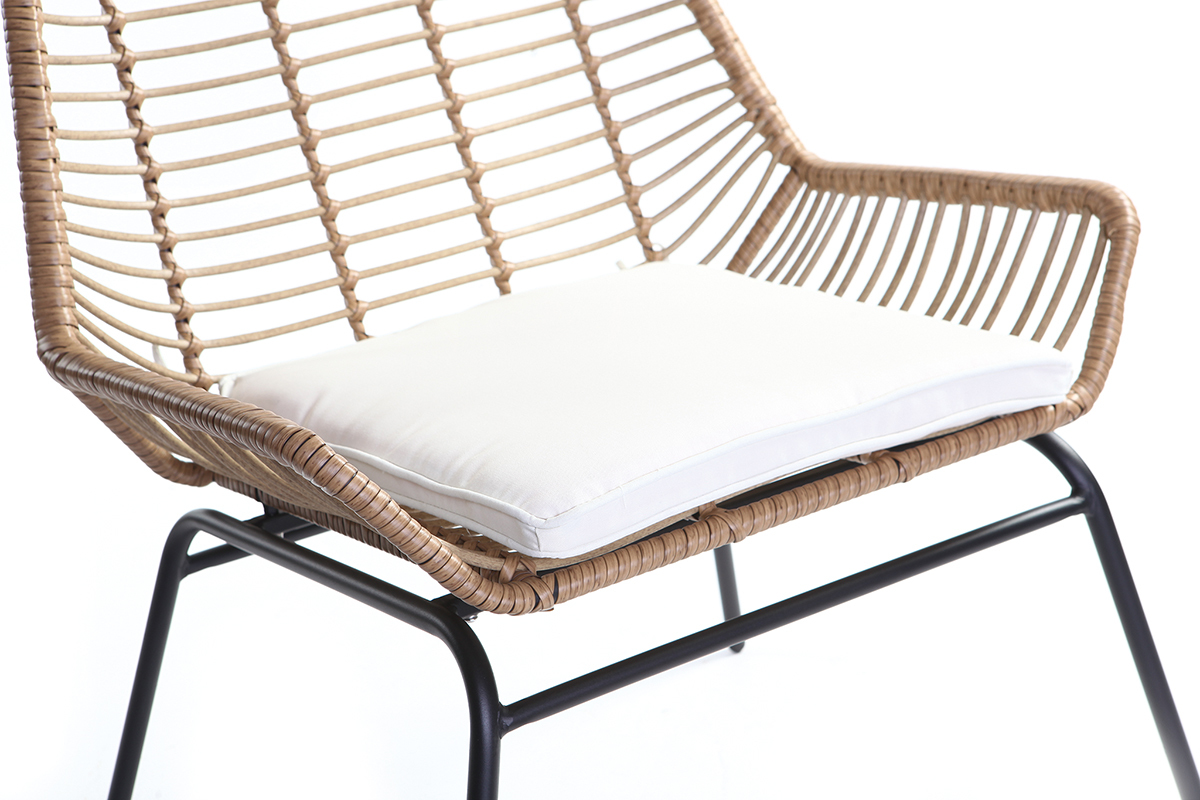 Fauteuils de jardin en fils de rsine faon rotin (lot de 2) TANGO