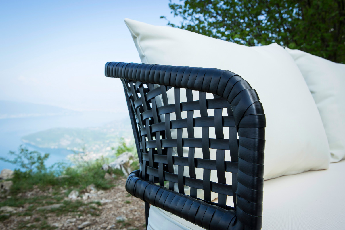 Fauteuils de jardin en fils de rsine faon rotin noir (lot de 2) MONACO