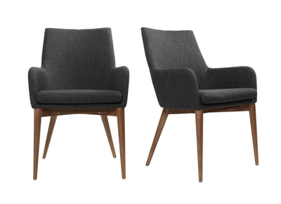 Fauteuils design polyester gris anthracite (lot de 2) SHANA