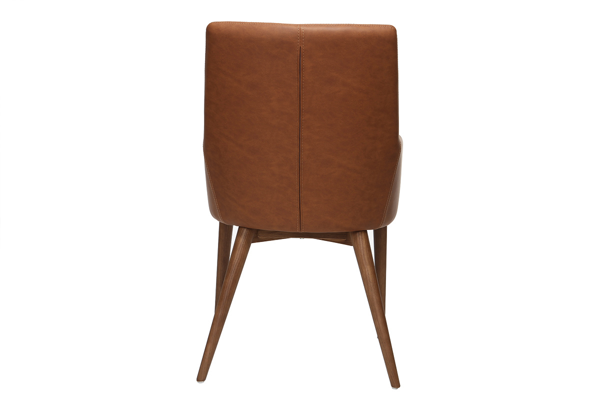 Fauteuils vintage marron et bois (lot de 2) SHANA