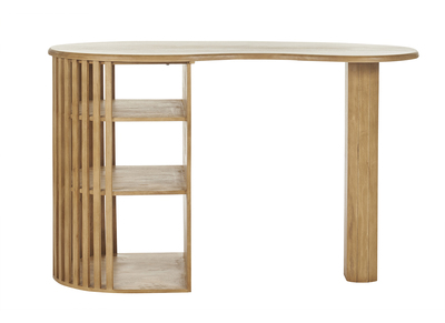 Ilot - table de bar avec rangements en bois manguier massif H90 cm LOBIO