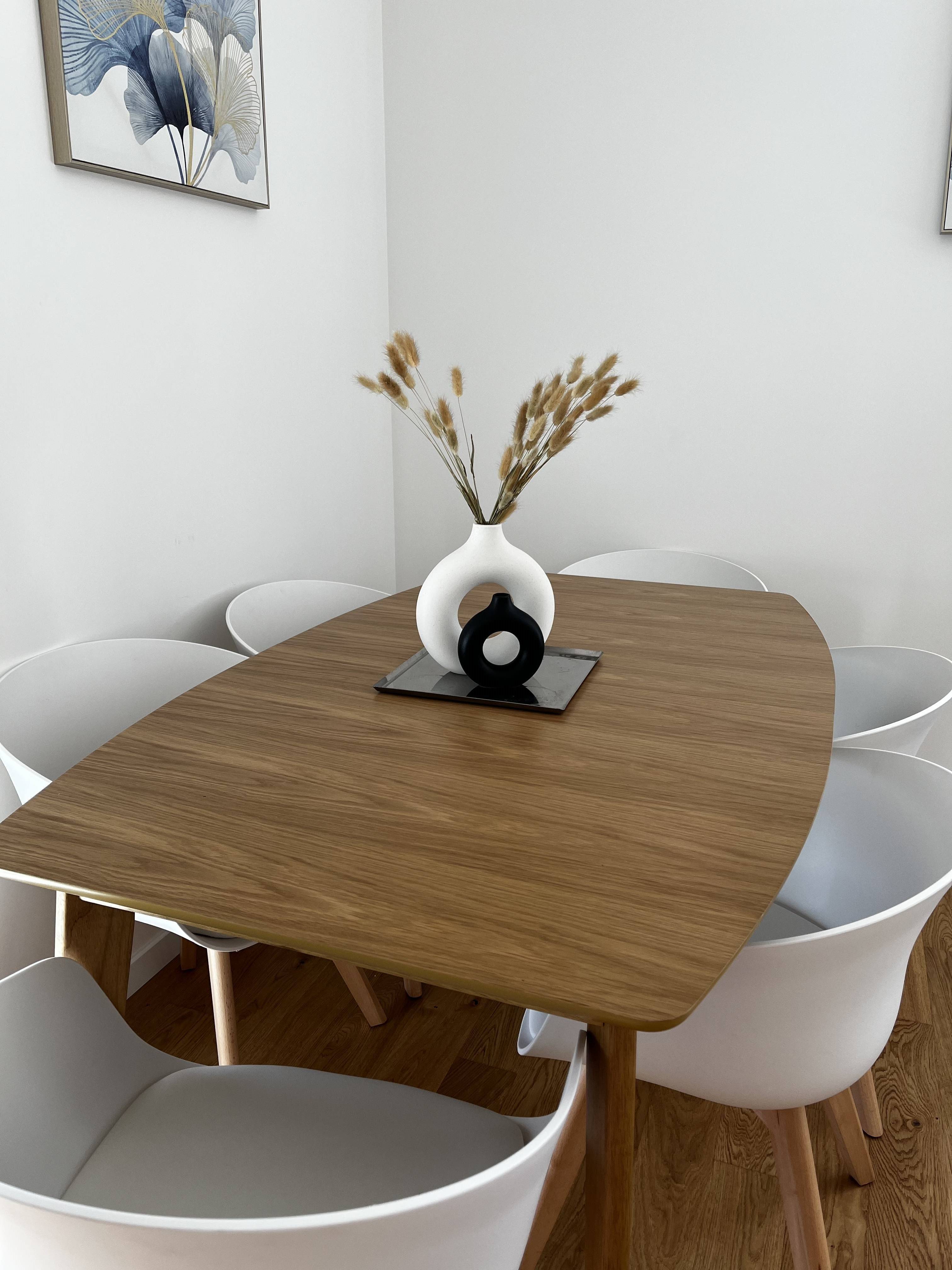 Table NAXY Frêne Blanc 90x90 extensible à 246 cm - 008003