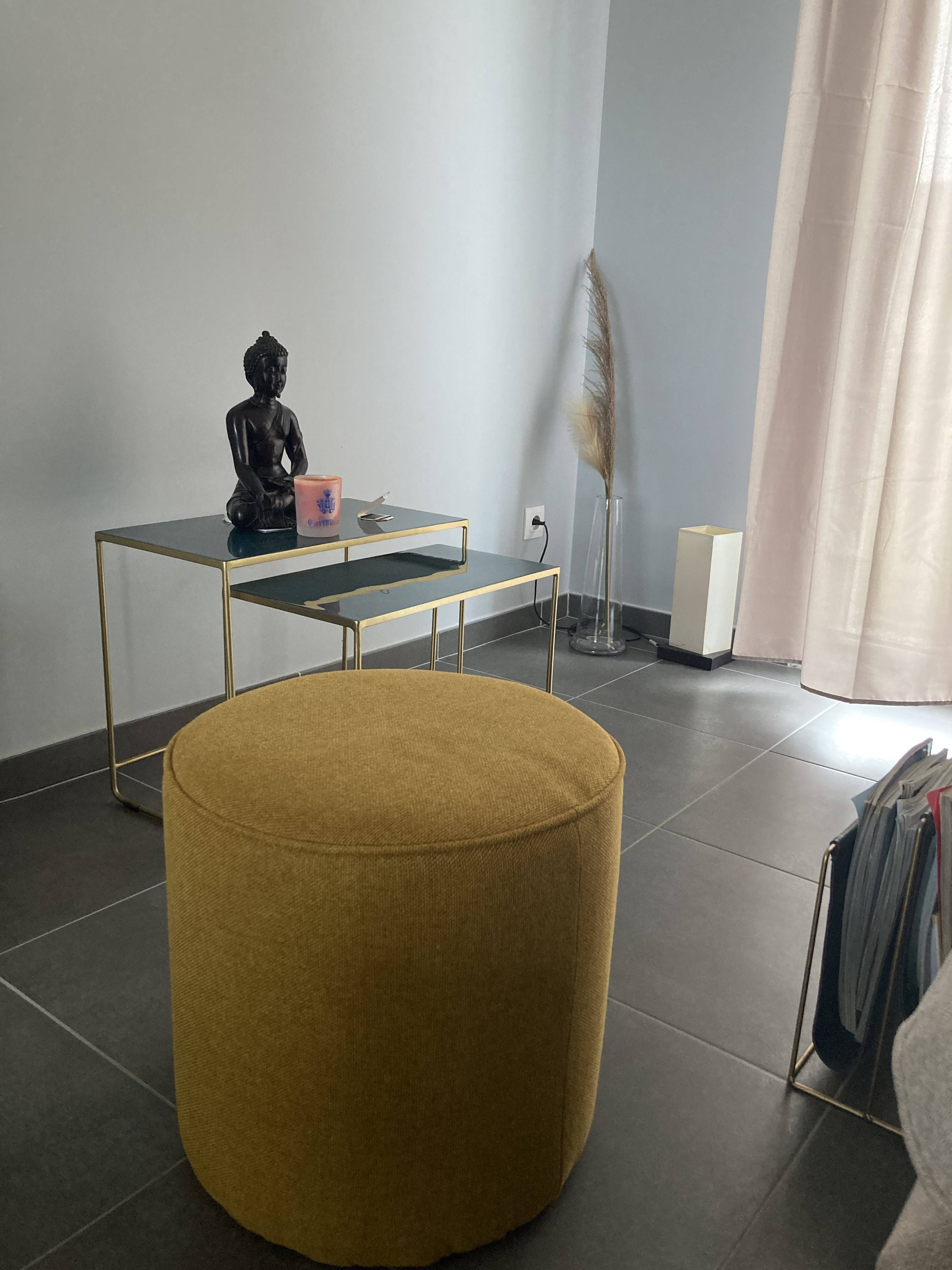 Pouf Coffre Clara Curly Effet Laine Bouclée Blanc 40xH40 Cm