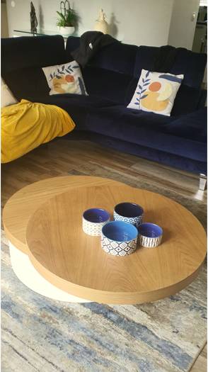 vidaXL Plateau de table avec bord d'arbre 110x80x2,5 cm