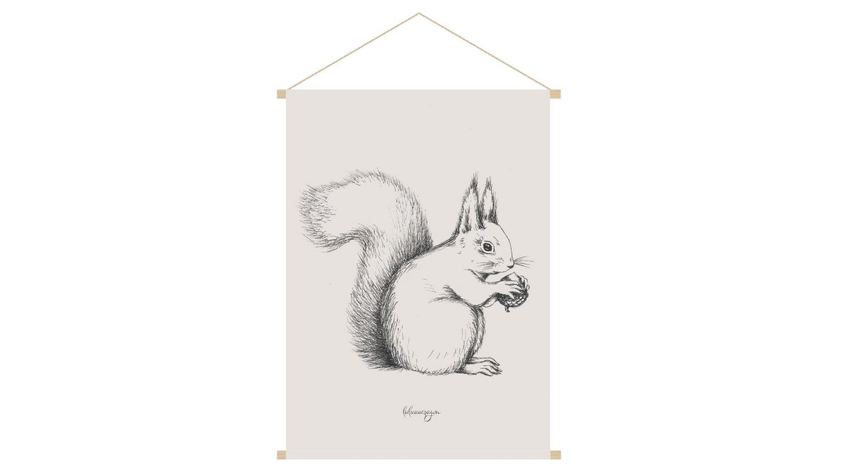 Kakemono enfant illustration écureuil L40 x L60 cm NUTS