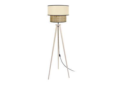 Lampadaire bimati&egrave;re jute et tissu naturel D40 cm CHILL