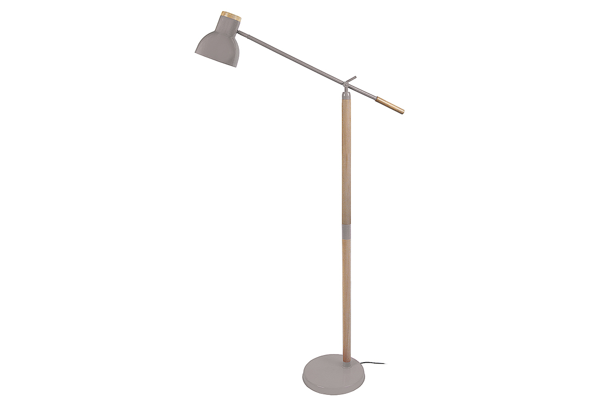 Lampadaire design articul� bois taupe MANIA