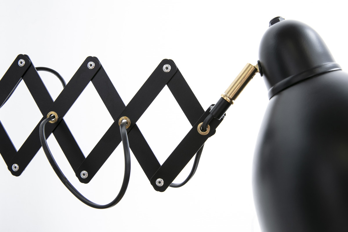 Lampadaire design extensible acier noir ACCORDEON
