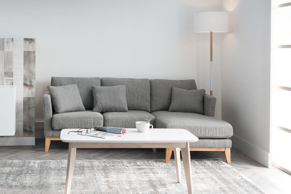 Lampadaire design trpied bois blanc ELIOT