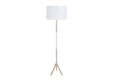 Lampadaire design tr&eacute;pied bois blanc ELIOT
