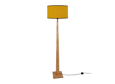 Lampadaire jaune avec pied bois NIDRA