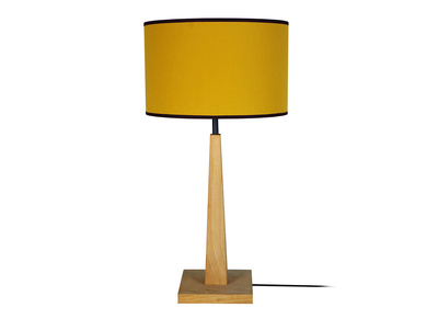 Lampadaire jaune avec pied bois NIDRA
