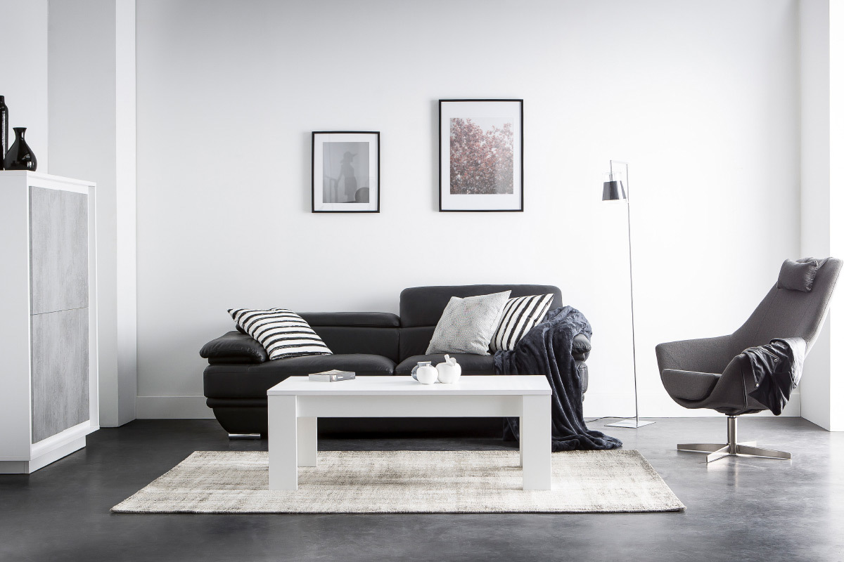 Lampadaire liseuse design verre noir ACROSS