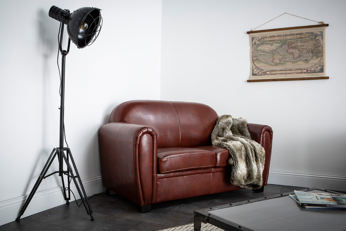 Lampadaire mtal noir industriel FACTORY