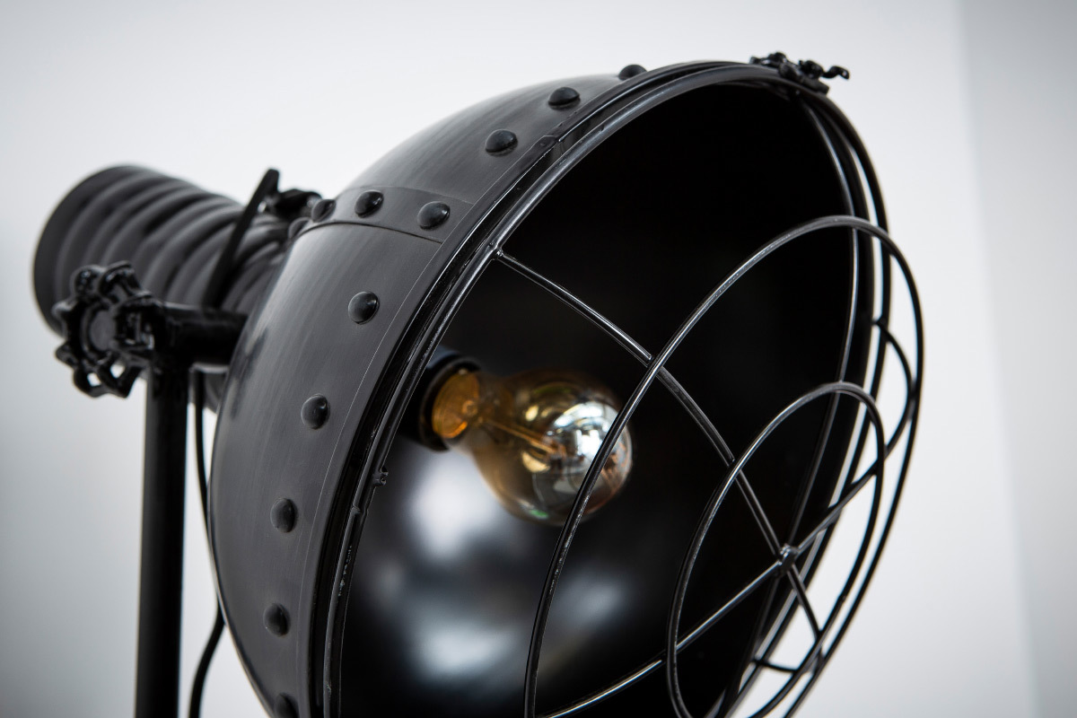 Lampadaire mtal noir industriel FACTORY