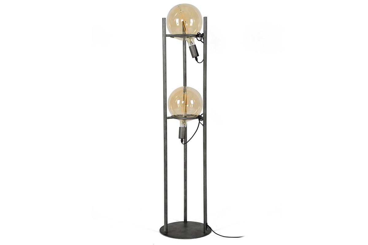 Lampadaire moderne m�tal argent vieilli MARS