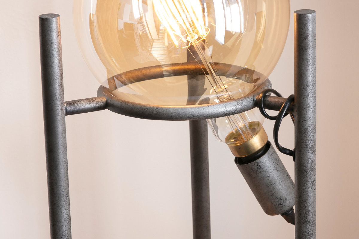 Lampadaire moderne m�tal argent vieilli MARS