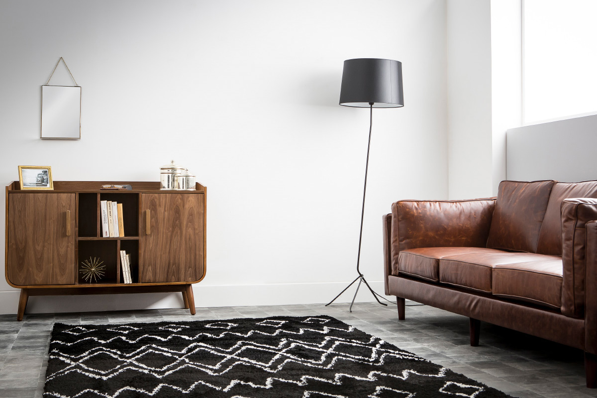 Lampadaire trpied acier noir DANDY