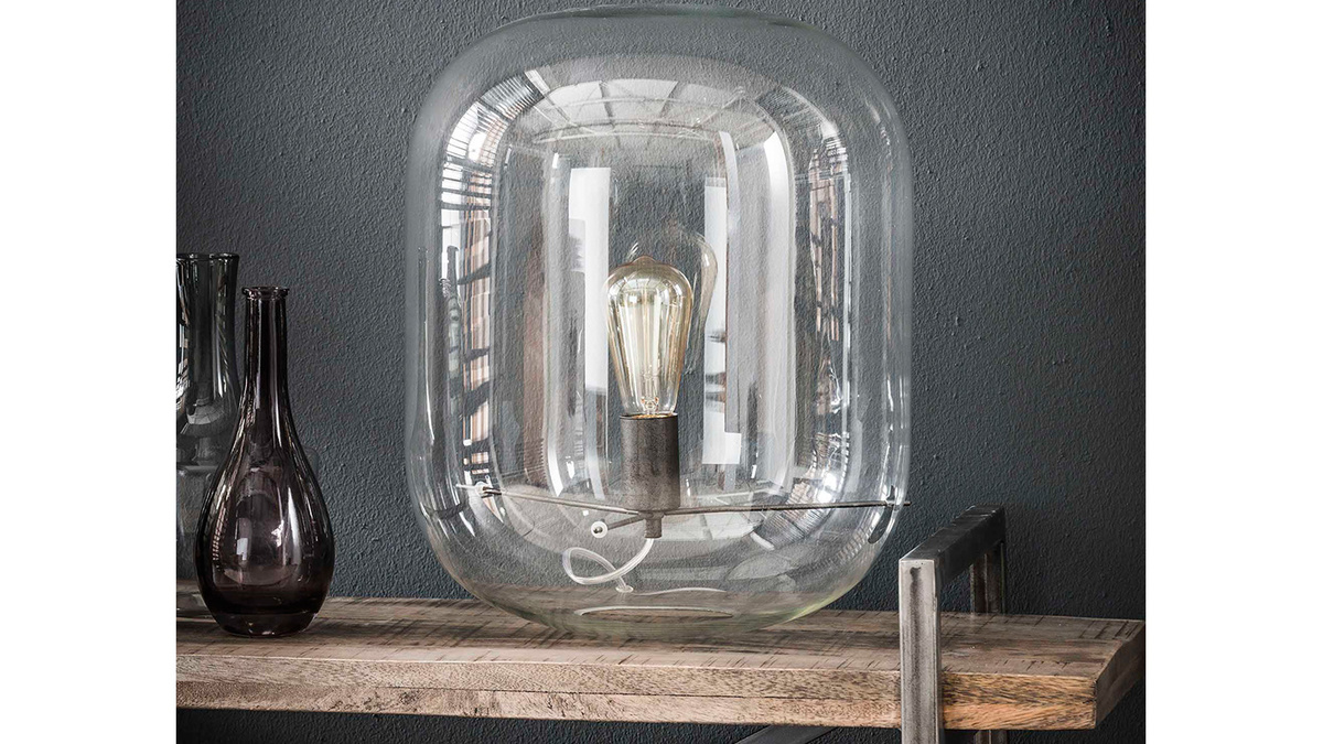 Lampe à poser avec dôme en verre D35 cm ANCY