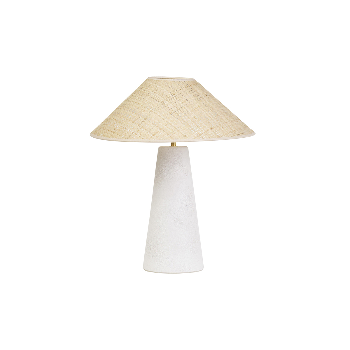 Lampe à poser blanche en céramique et abat-jour en rabane H47 cm JUNI Lampe à poser blanche en céramique et abat-jour en rabane H47 cm JUNI