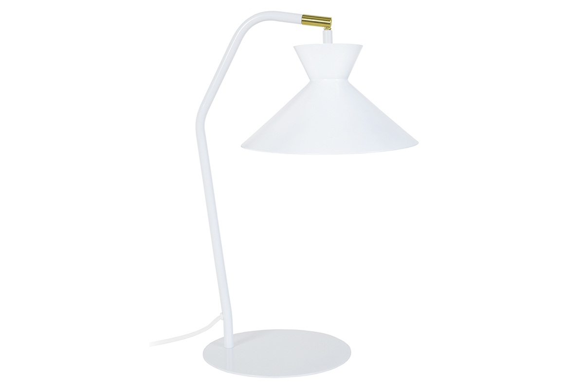 Lampe  poser design acier blanc LEEDS